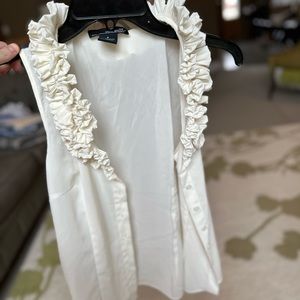 Willi Smith Ruffle Blouse White